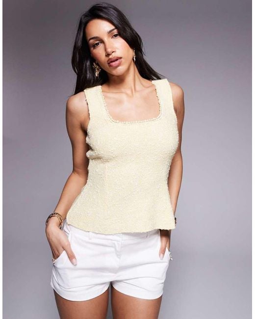 River Island Yellow Boucle Vest