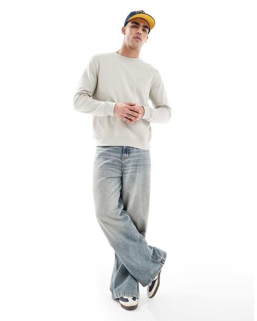 Sudadera Holgada Con Recuadro Del Logo Westart De -Neutro Boss de hombre de color White