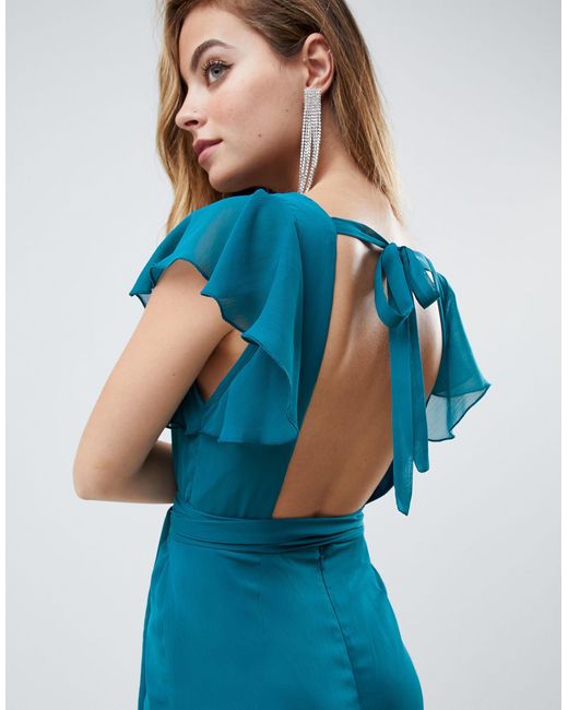 asos design flutter sleeve jumpsuit