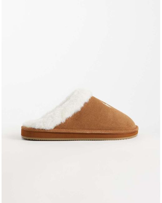 Polo Ralph Lauren Brown Kayleigh Scuff Polo Flats Slipper