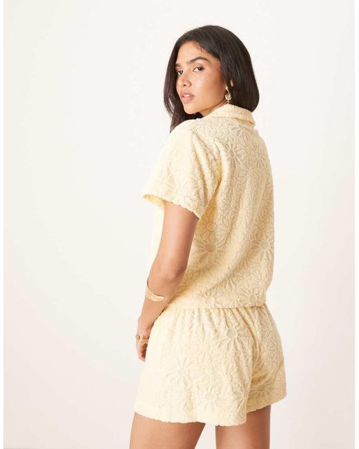 ASOS Natural Shrunken Revere Shirt Co-ord