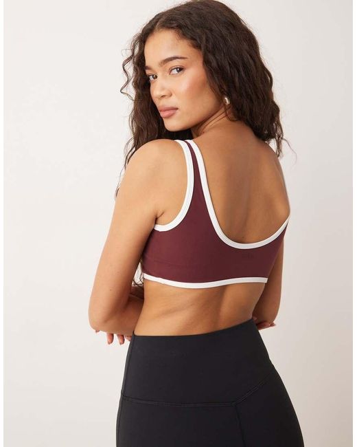 Abercrombie & Fitch Red Ypb Sweetheart Contrast Trim Sports Bra