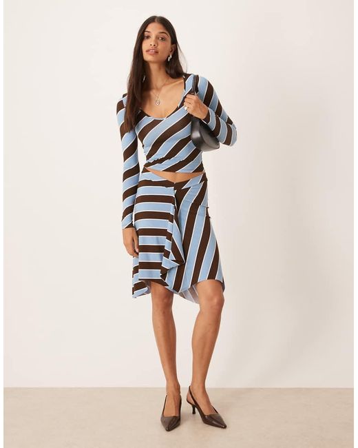 Motel Natural Esmeray Co-Ord Striped Skirt