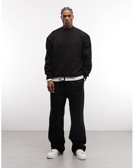 ASOS Blue Premium Heavyweight Oversized Sweatshirt 400Gsm for men