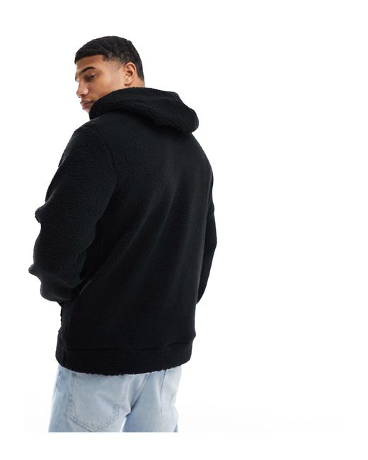Only & Sons Black Teddy Borg Hoodie for men