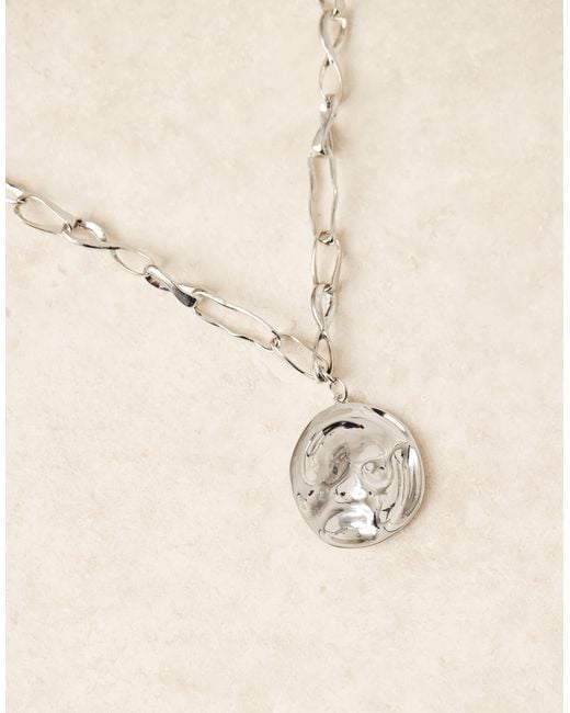ASOS Natural Necklace With Chunky Chain Design With Large Circle Pendant