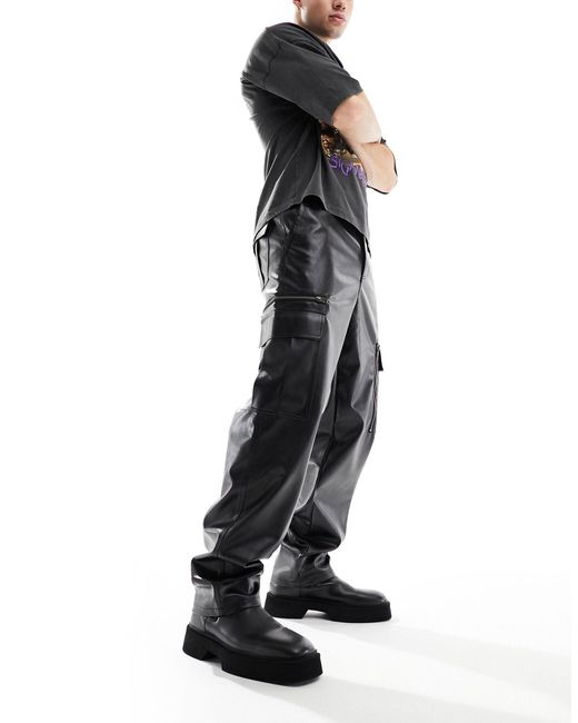 Pantaloni larghi cargo di ASOS in Black da Uomo