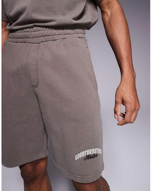 Pantalones Cortos Con Logo De (Parte De Un Conjunto)-Neutro Good For Nothing de hombre de color Gray