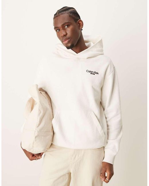 Calvin klein hoodie back print sale
