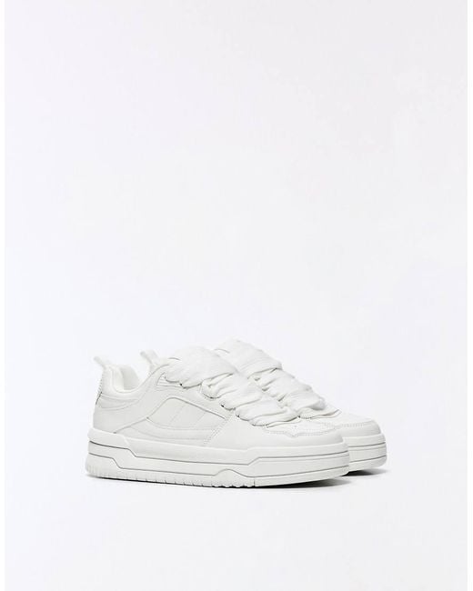 Bershka Blue Chunky Skate Trainers