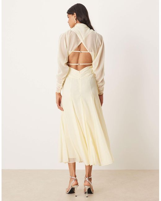 ASOS Natural – langärmliges midikleid