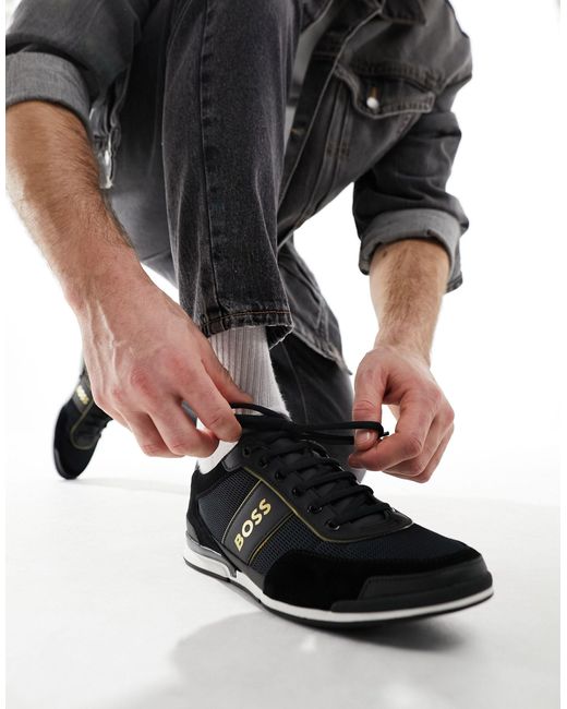 Boss - saturn - sneakers nere basse da corsa di Boss in Black da Uomo