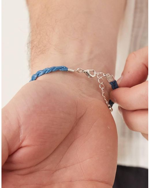Bracciale Da Festival Intrecciato di ASOS in Blue da Uomo