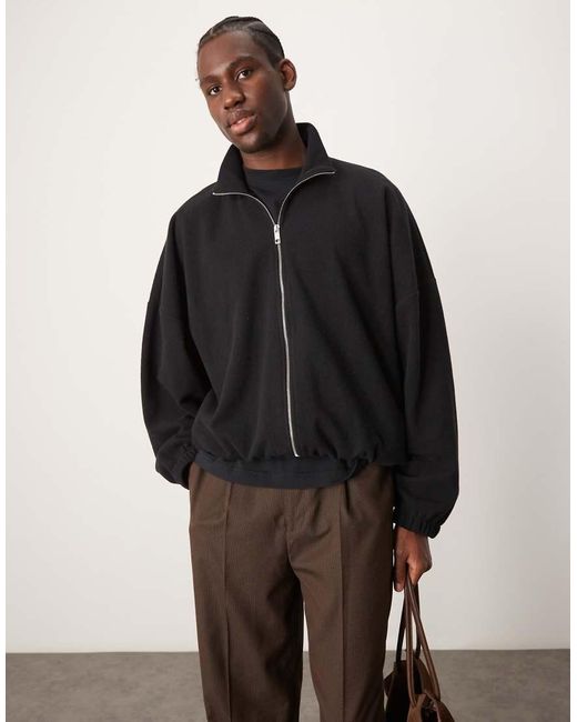 ASOS Black Extreme Oversized Cropped Track Jacket for men
