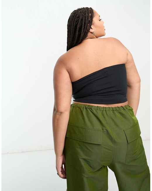 Collusion Black Plus Jersey Double Lined Bandeau Top
