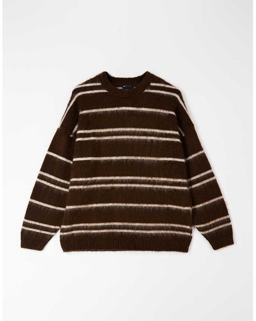 ASOS Brown Oversized Super Fluffy Knitted Jumper for men