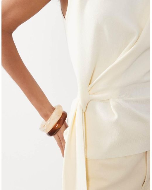 ASOS Natural Draped Asymmetric Top
