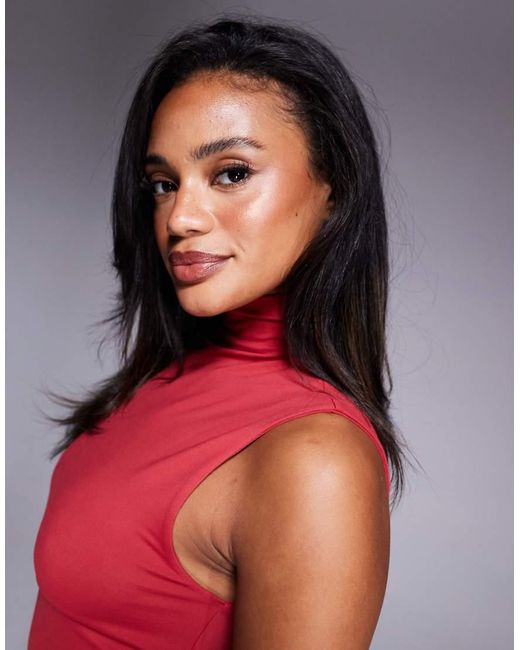 ASOS Red Grown On Neck Shell Top