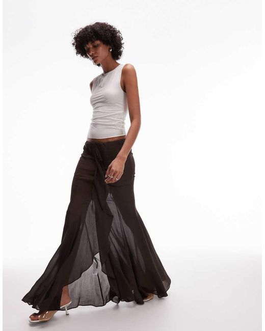 Mango White X Supriya Lele Ruffled Front Seam Fluid Maxi Skirt