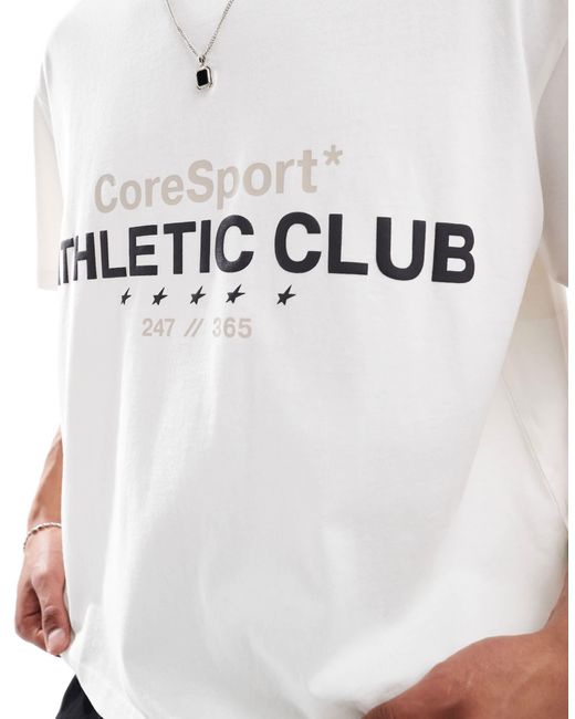 Jack & Jones White Boxy Crop T-Shirt With Front Print for men