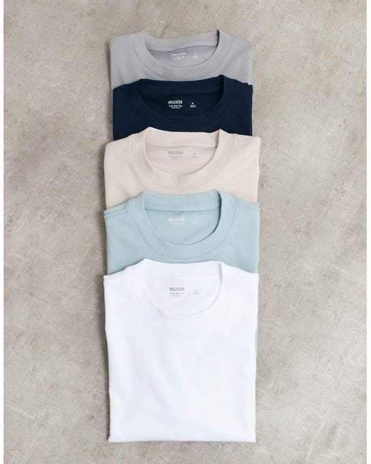Hollister Blue 5 Pack Everyday T-shirts for men