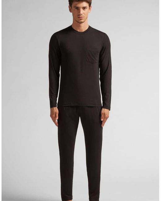 Intimissimi Black Long Micromodal Pyjamas for men