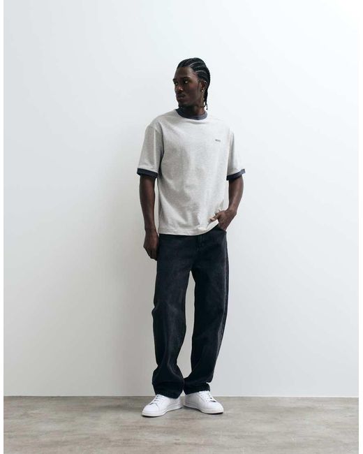 Boss Gray Relaxed Fit Chest Logo T-Shirt for men