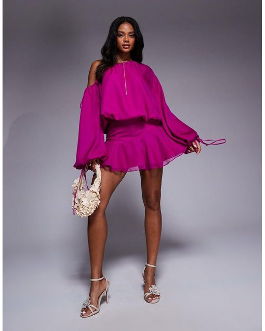 Vestito Corto di Aria Cove in Pink
