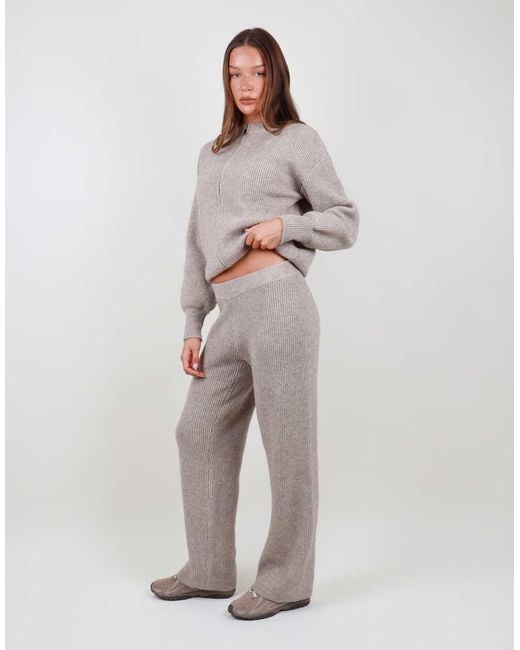SIMMI Gray Ribbed Knitted Trousers