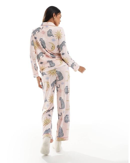 Chelsea Peers White Maternity Poly Long Sleeve Revere Pyjama Set