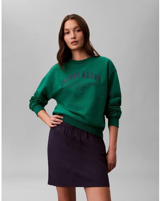 Calvin Klein Blue Nylon Mini Skirt With Elasticated Waist