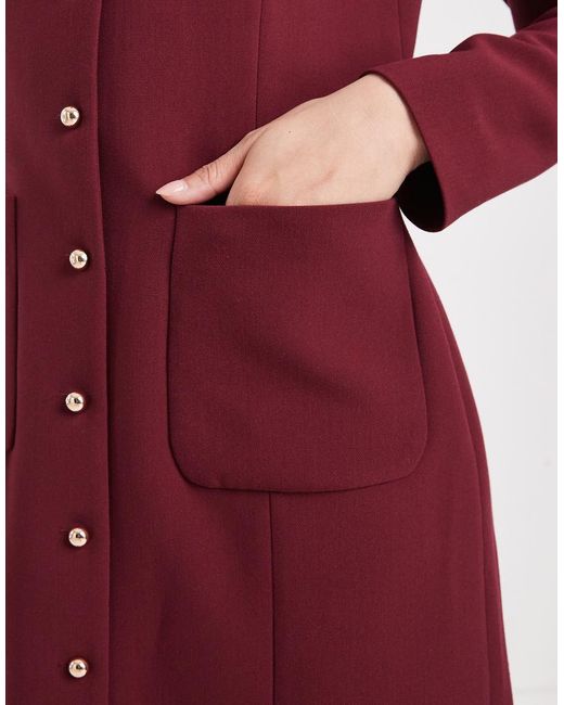 French Connection Red Button Through Tailo Mini Dress