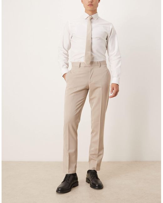 ASOS Natural Smart Slim Fit Trouser for men