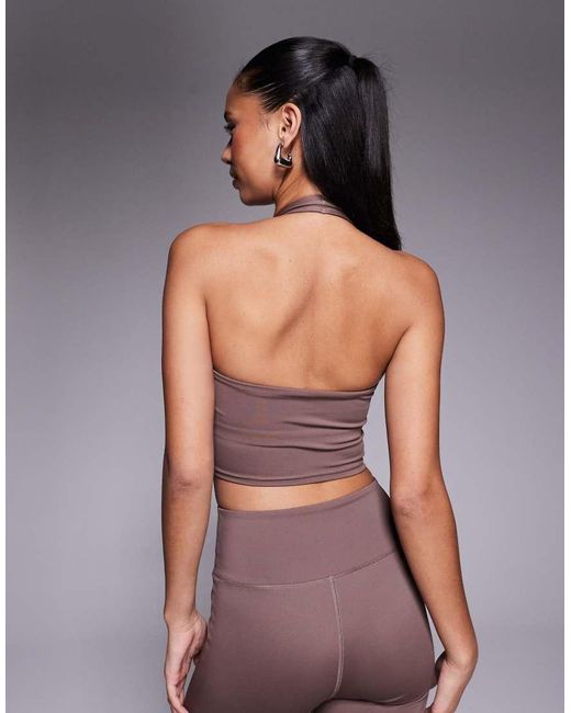 4505 Purple Halter Neck Performance Vest With Inner Bra