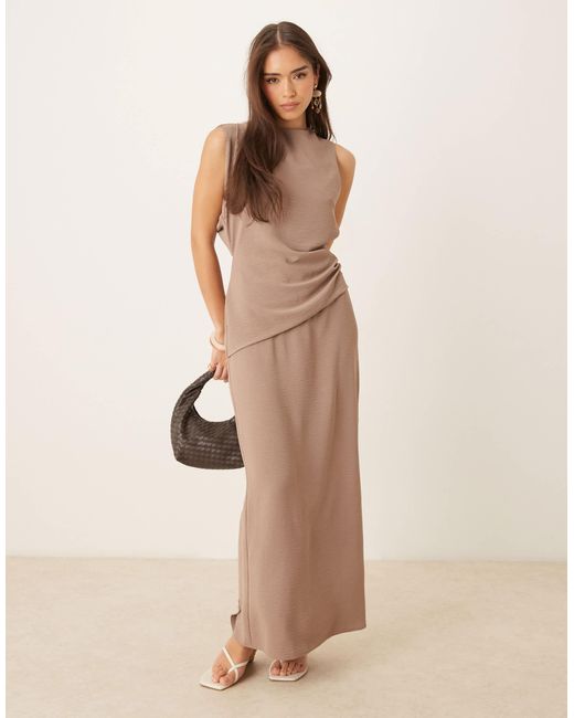 ASOS Natural – asymmetrisches midikleid