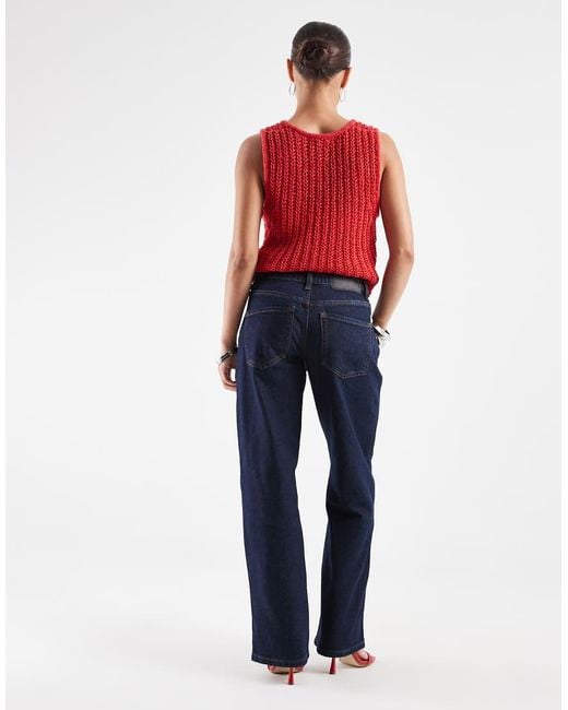 ASOS Red Asos Design Petite Comfort Stretch Straight Leg Jean