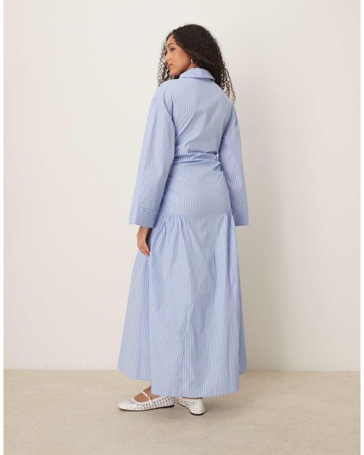 ASOS Blue – maxi-hemdblusenkleid