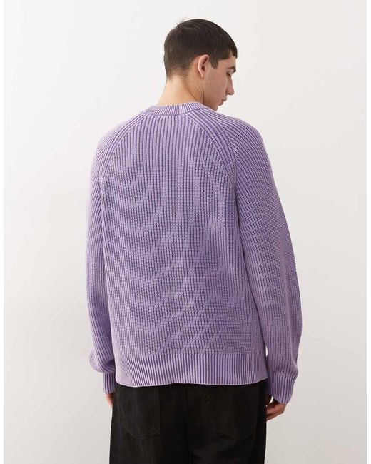 Weekday Purple Relaxed Knitted Jumper for men