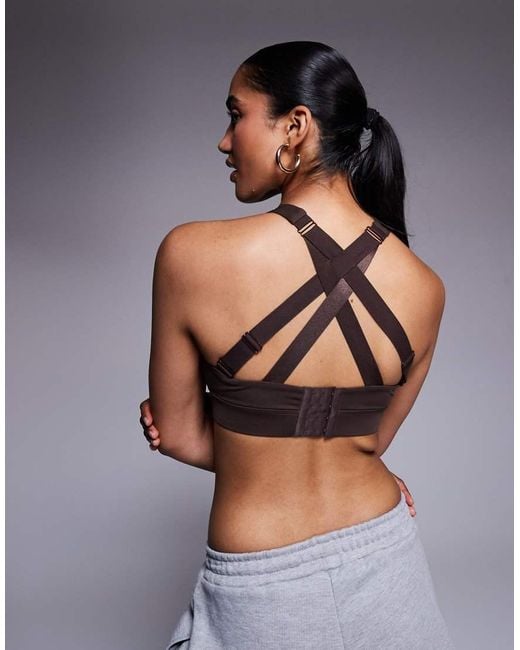 4505 Gray Icon High Support Active Sports Bra With Removable Padding