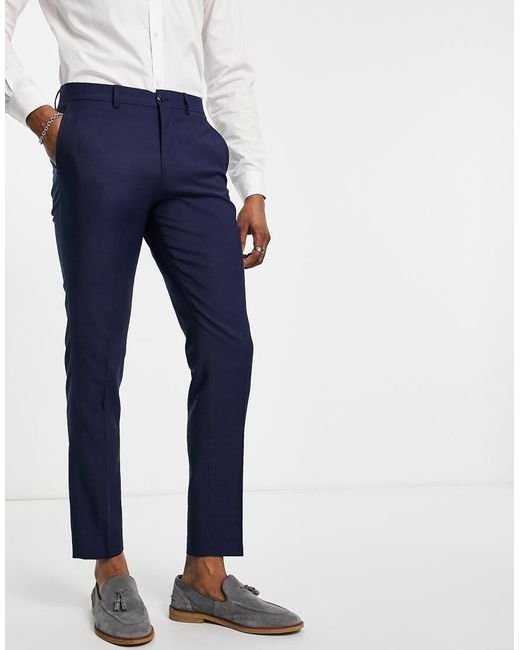 Jack & Jones Blue Premium Slim Fit Stretch Suit Trousers for men