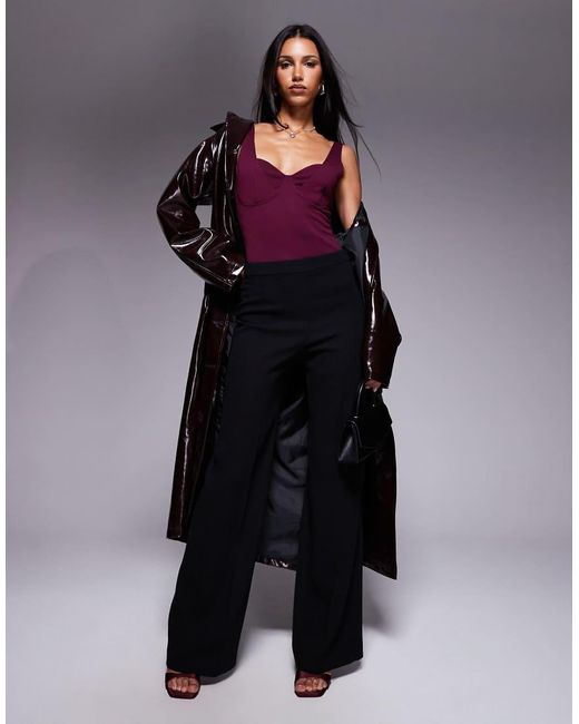 ASOS Body Van Polyamide Met Lage Ronde Hals in het Purple