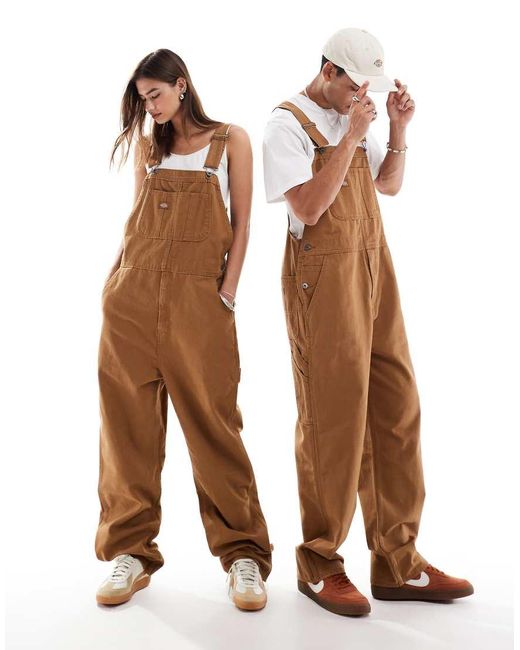 Dickies Brown Duck Canvas Dungarees