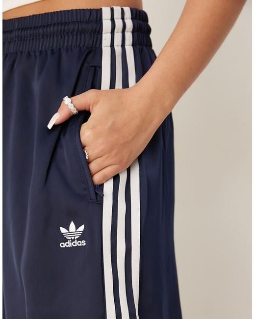 Adidas Originals Blue Wide Leg Satin Joggers
