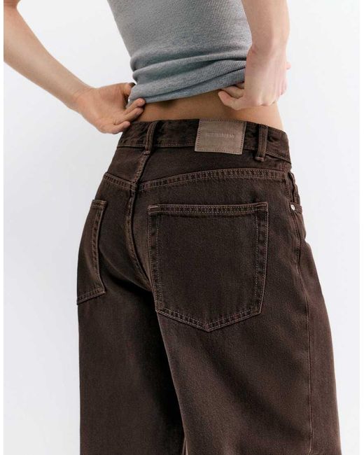 Pull&Bear Brown Mid-rise baggy Jeans