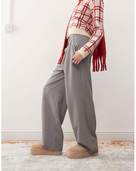 Miss Selfridge Gray Tailored Wide Leg Pants