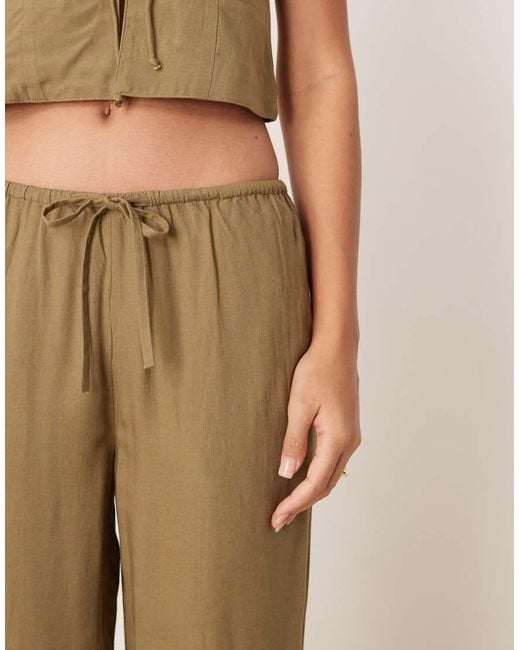 Iisla & Bird Natural Skinny Waistband Beach Trouser Co-ord