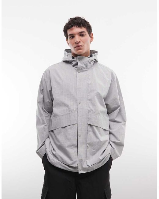 ASOS Oversized Windjack Van Ripstop in het Gray voor heren