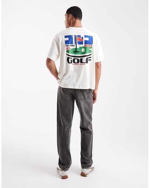 Jack & Jones Oversized T-Shirt Met Golfprint in het Gray voor heren
