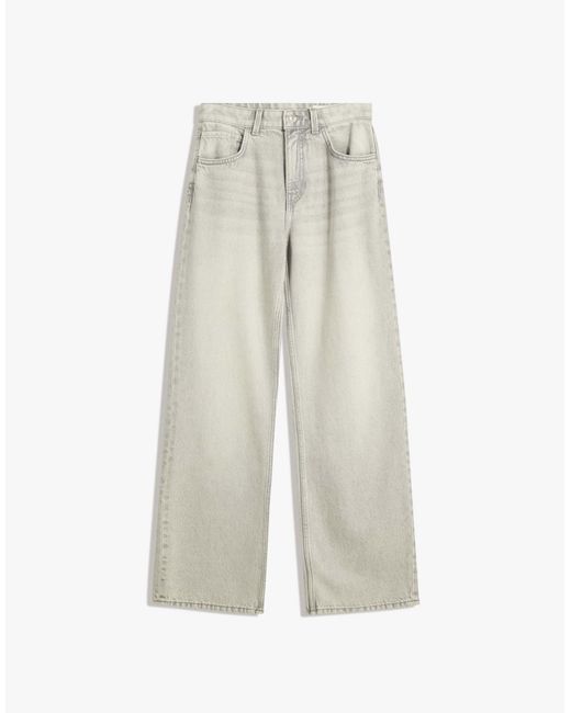 Bershka White – gerade geschnittene jeans