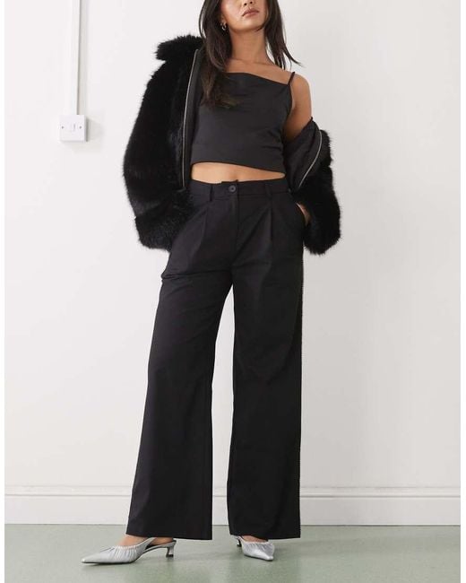 Reclaimed Vintage White Wide Leg Tailored Pants With Diamante Side Detail